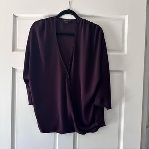 Banana republic, purple tunic, blouse, wrap